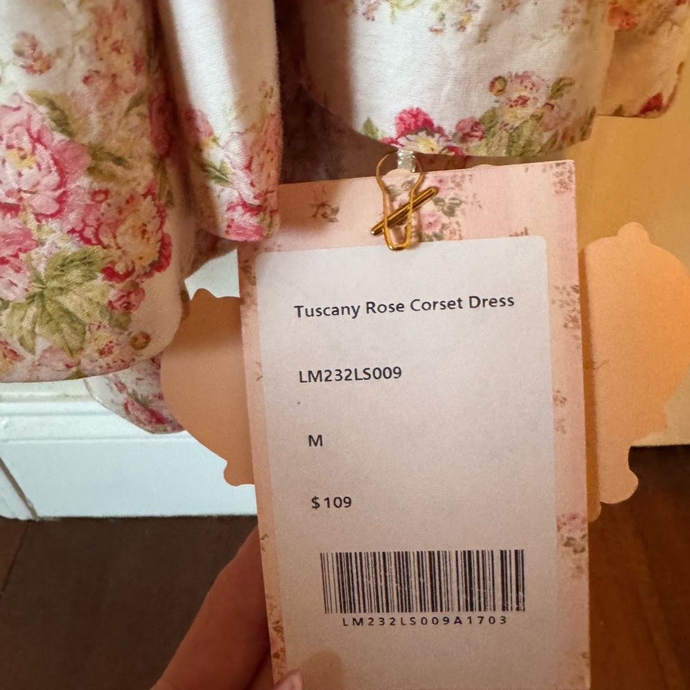 Floral Pink and Cream Maxi Dress with Tie Detail - Picture 4 of 4